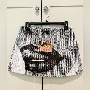 FIORUCCI Lips Faux Leather Mini Skirt